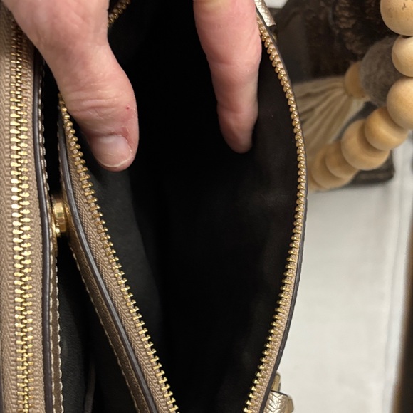 Coach Metallic Platinum Gold Leather Mini Christie Carryall - Picture 6 of 9